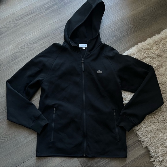 Lacoste Men's Motion Regular Fit Long Sleeve Full Zip Hoodie in BlackUS Small
